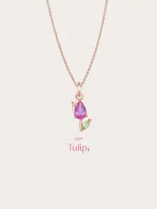 Elegant tulip blossom jewelry necklace with floral-inspired design in premium finish